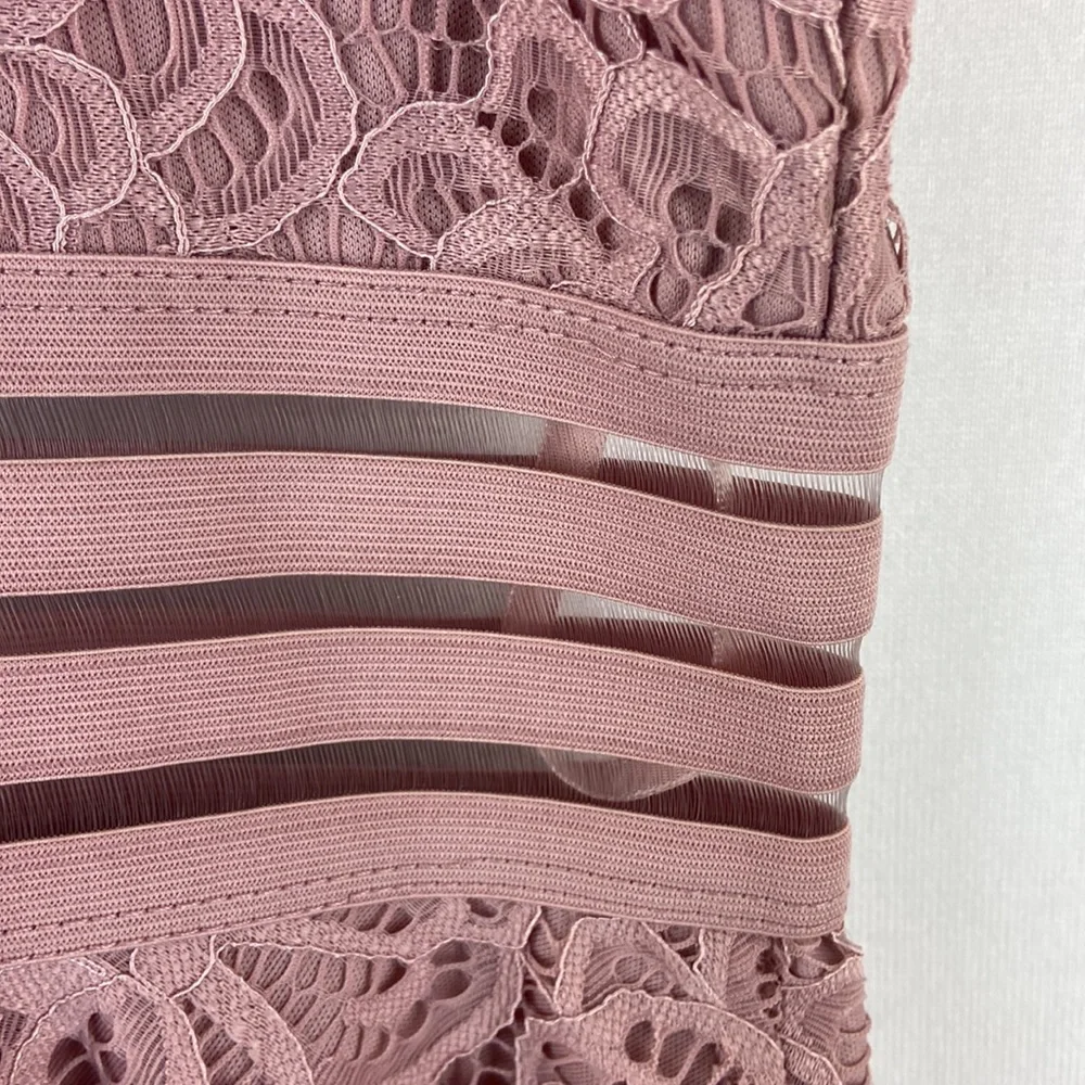 HOMECOMING City Studio Lace Fit Flare Rose Dress - Picture 6 of 8